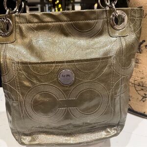 Coach Alex Metallic Gold Tote Bag